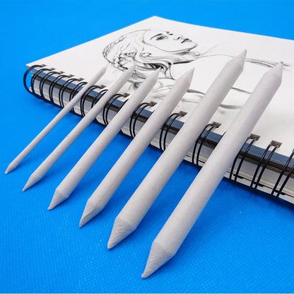6 STÜCKE Künstler Mischen Papierstümpfe Tortillion Kunst Mixer Papier Schleifpapier Zeichnung Holzkohle Graphit Sketcking Tool
