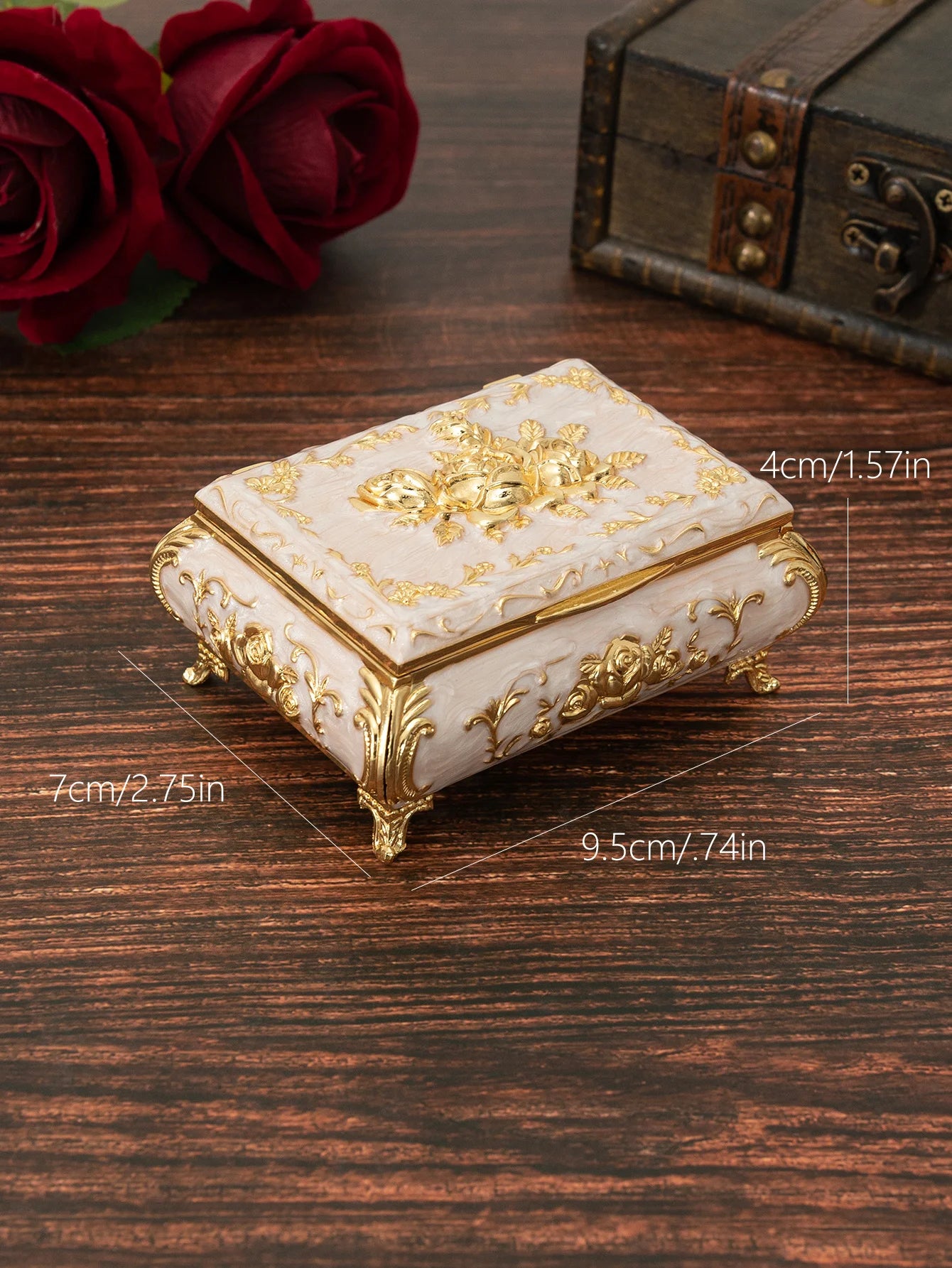Europäische Rose Schmuckschatulle Licht Luxus kreative Schmuckschatulle Hochzeit High-End-Dekoration Valentinstag Ring Halskette Aufbewahrung box
