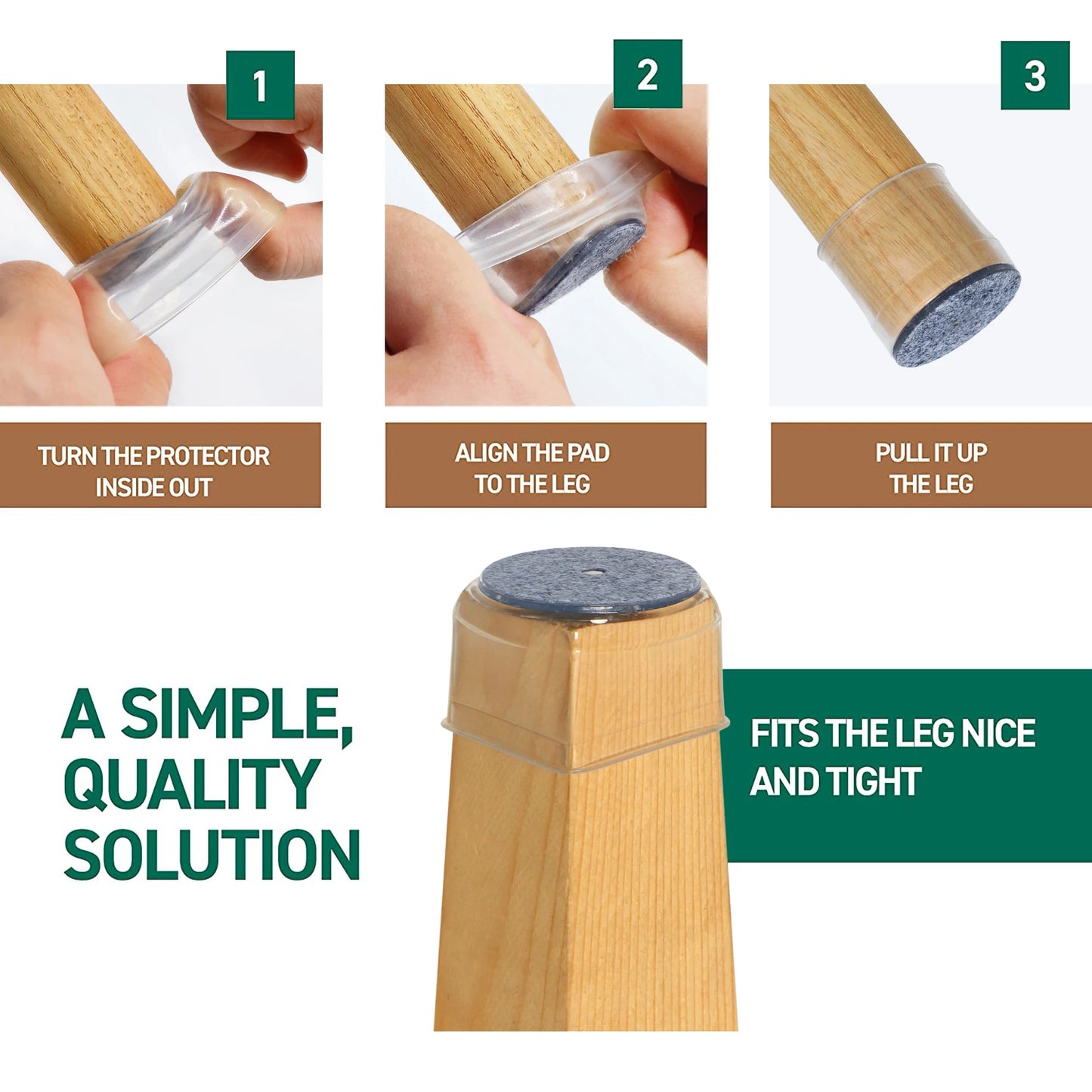 32 Stück große Stuhl Bein Bodenschoner Filz Pad Möbeltassen für Hartholzböden, schützen Böden vor Kratzern und reduzieren Lärm