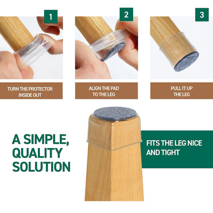 32 Stück große Stuhl Bein Bodenschoner Filz Pad Möbeltassen für Hartholzböden, schützen Böden vor Kratzern und reduzieren Lärm