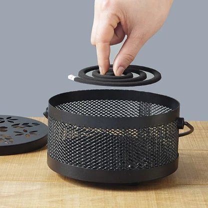 Innovativer tragbarer eiserner Moskito-Spulenhalter Hohlisoliertes Anti-Verbrühungs-Garten-Moskito-Spulengestell für Zuhause und Camping