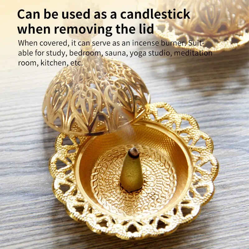 Arabisches Gold Räucherstäbchenbrenner Indoor Kerzen Ätherische Öle Aromatherapie-Lampe Sandelholz Eisen Räucherstäbchenbrenner Zuhause Vogelkäfig Form