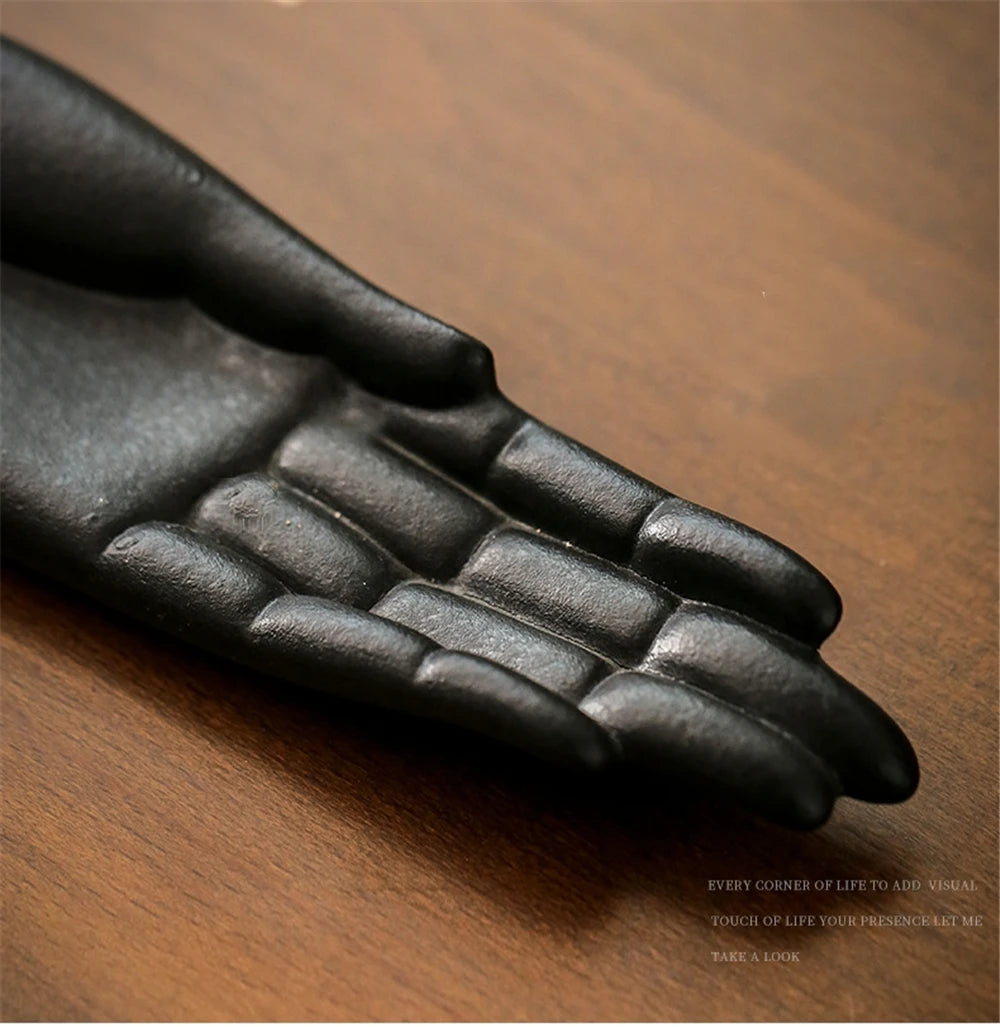 Keramik Buddhas Hand Faden Räucherstäbchen Brenner Antik Liegendes Aroma Räucherstäbchen Räuchergefäß Kreatives Zen Indoor Home Office Dekoration