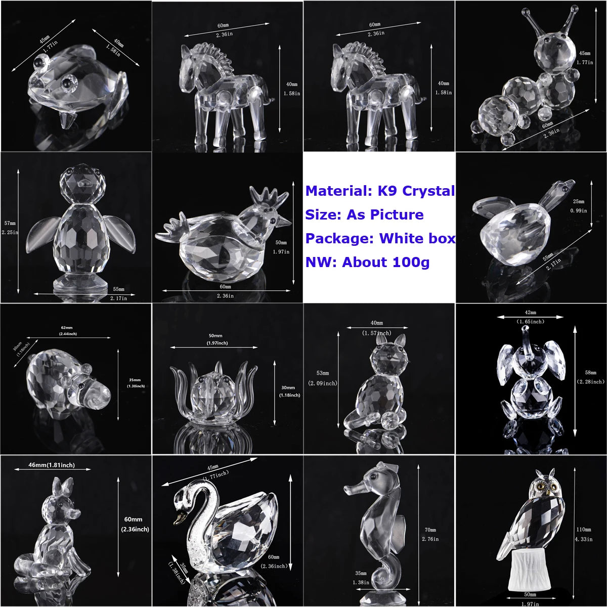 30 Stile Klar Kristall Niedliche Tierfiguren Glas Skulptur Briefbeschwerer Wohnaccessoires Tisch Ornament Weihnachten Kinder Dame Gunst Geschenk