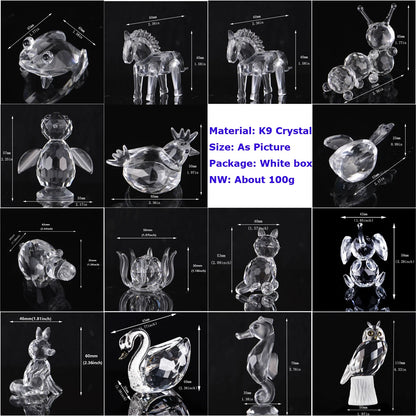 30 Stile Klar Kristall Niedliche Tierfiguren Glas Skulptur Briefbeschwerer Wohnaccessoires Tisch Ornament Weihnachten Kinder Dame Gunst Geschenk