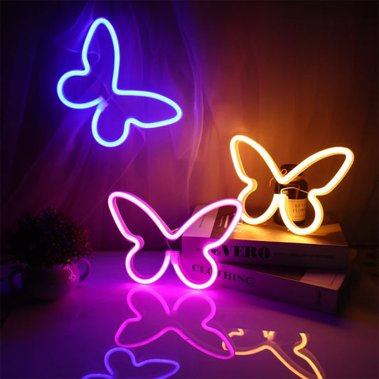 Schmetterling LED Neon Licht Leuchtende Weihnachtsdekoration Neonlampe Für Zuhause Wohnzimmer Party Wanddekoration Festival Erwachsene Kind Geschenk