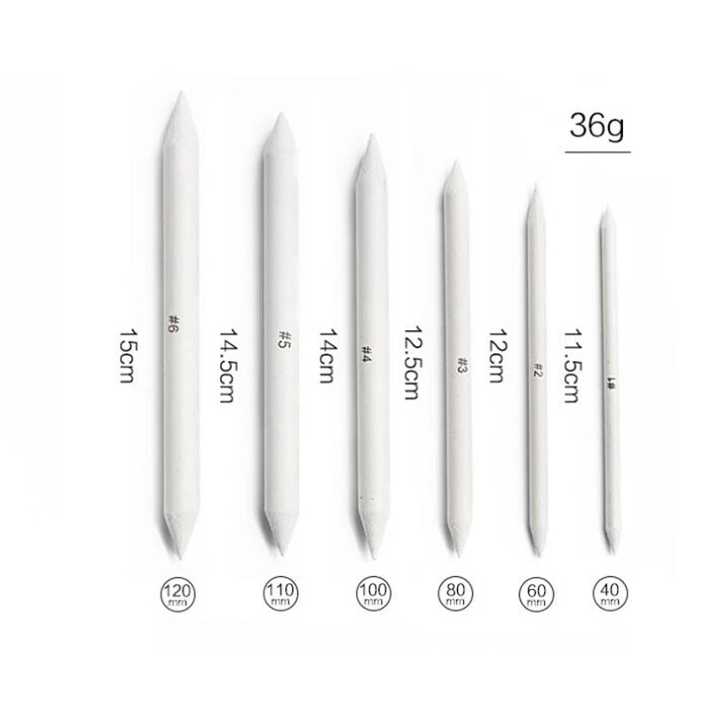 6 STÜCKE Künstler Mischen Papierstümpfe Tortillion Kunst Mixer Papier Schleifpapier Zeichnung Holzkohle Graphit Sketcking Tool