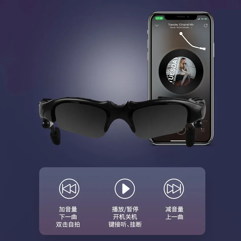 Originale Xiaomi Bluetooth polarisierte Brille mit drahtlosen Bluetooth -Ohrhörern Sport Stereo Sound Ohrhörer Mijia Headset Sonnenbrille