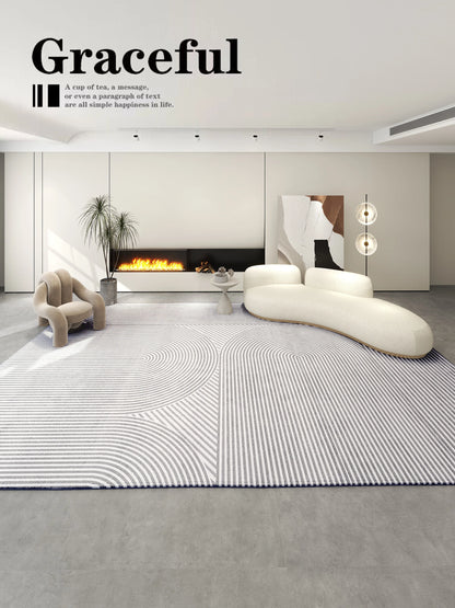 VIKAMA Teppich im einfachen Creme-Stil - Hochwertige, luxuriöse Bodenmatte für Wohn- und Schlafzimmer, ideal als Couchtischunterlage für Herbst und Winter