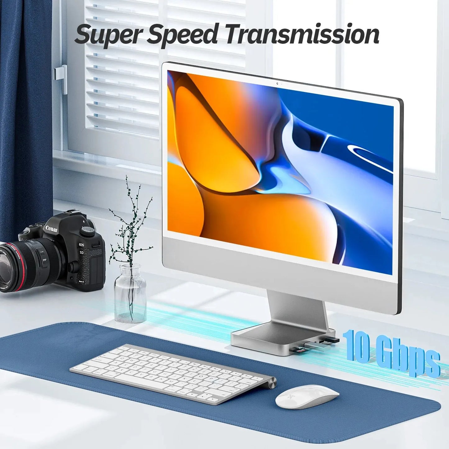 Minisopuru USB C Hub für iMac 24 Zoll 2021/2023 Kompatibel M.2 NVMe SSD USB C 10Gbps iMac Zubehör für iMac M1 M3 iMac Hub