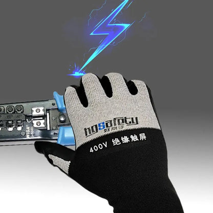 Nitril-Elektriker-Isolierhandschuhe, ultradünn, ölbeständig, Touchscreen-Isolierhandschuh, hält Spannung 400 V/500 V stand