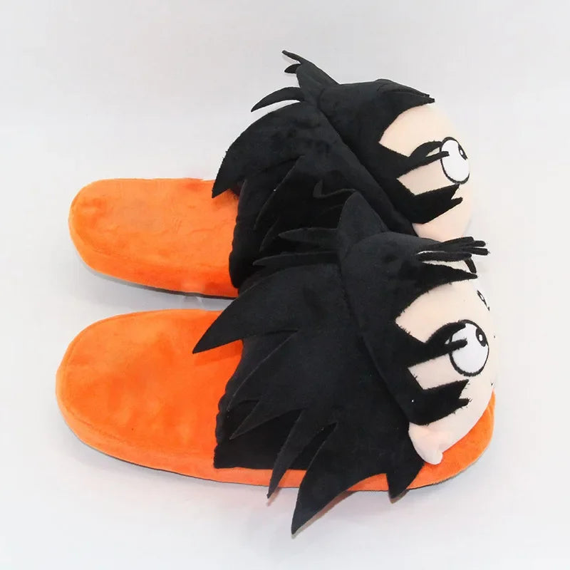 Dragon Ball Cartoon Anime – Son-Goku-Plüsch-Baumwollschuhe, kreative Hausschuhe für Jungen, Herbst- und Wintergeschenk