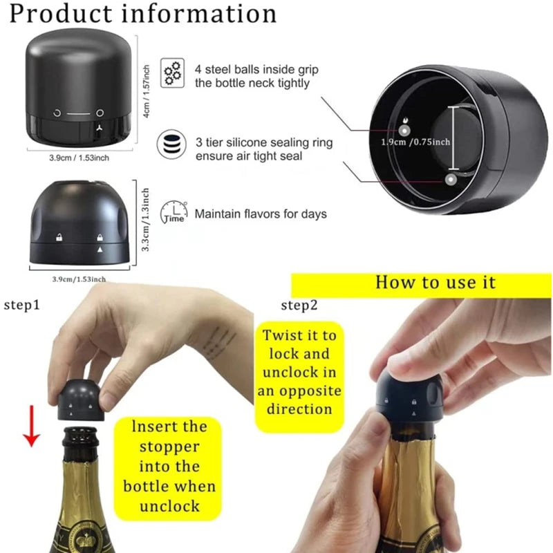 Neue 2 STÜCKE Vakuum Rotwein Flasche Verschluss Verschluss Silikon versiegelte Champagnerflasche Verschluss Vakuum Frische halten Wein Plug Bar Werkzeuge