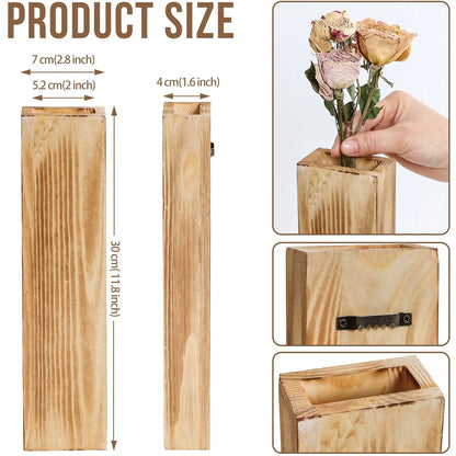 Holzwand Pflanzer Wanddekor für künstliche Blumenpflanzen Holzpflanzenhalter Wandpflanzentasche Vase für Wohnzimmer hängen