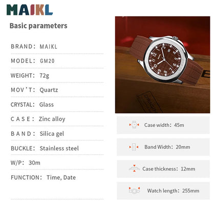 MAIKL Top Luxus Marke Männlichen Uhren Mode Quarzuhr datum Uhr Für Männer Wasserdichte Sport Uhr Männlich Relogio Masculino