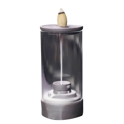 1 Stk. Steinmühlen-Design Purpurton Winddichter Wasserfall-Rückfluss-Räucherbrenner – Aromatherapie-Kessel, Teepet, Feng Shui Wohnkultur