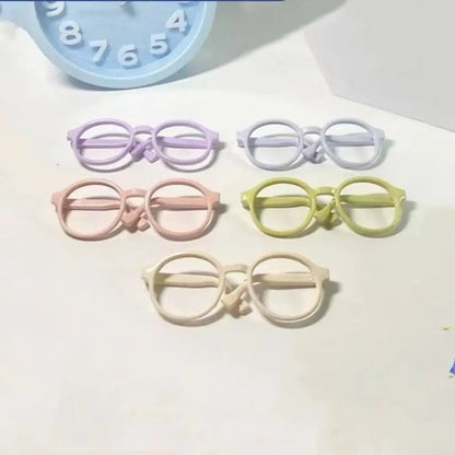 Mini-Brillen für Puppen – Zubehör für 1/3 BJD-Puppen, Plastikbrillen, 60 cm BJD-Puppen, 2,5 cm/6,5 cm/9 cm runde transparente Gläser