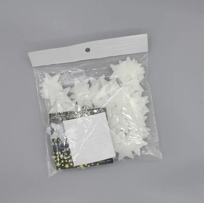 100pcs Nachtlicht Weiß 3D Sterne Leuchten Im Dunkeln Leuchtende Fluoreszierende Kunststoff Wand Weiß Aufkleber Wohnen Zuhause Kinderzimmer