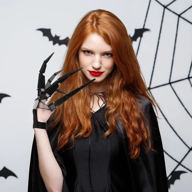 Halloween-gelenkige Finger: Gruselige falsche Finger, Skelett-Hand, Cosplay-Fingerhandschuh, realistische Horror-Geisterklaue, Requisite für Partydekoration.