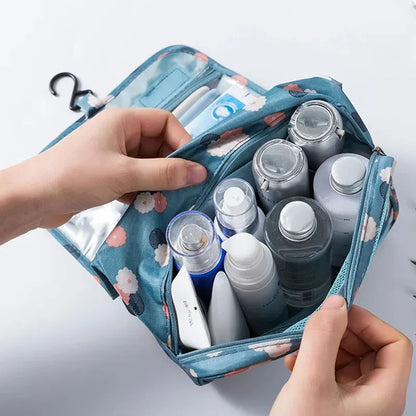 Kosmetiktasche Frauen Reisetasche Wasserdichte Toilettenartikel Beauty Organizer Damen Badezimmer Neceser Make-up Aufbewahrungstasche mit Haken Waschen