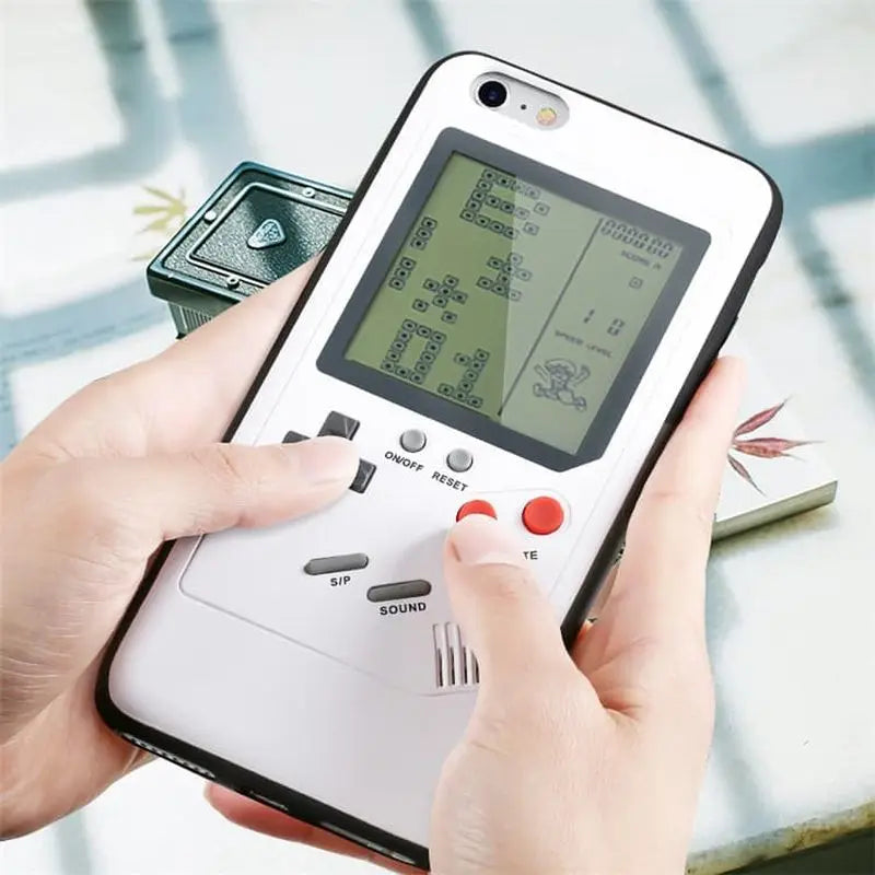 Vintage Retro Game Boy stoßfeste Handyhülle für iPhone 15, 12, 13, 14 Pro Max, Mini, XS, XR, X, 8, 7 Plus, SE 2020, Gameboy Silikonhülle