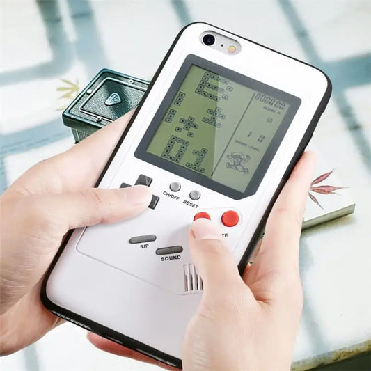 Vintage Retro Game Boy stoßfeste Handyhülle für iPhone 15, 12, 13, 14 Pro Max, Mini, XS, XR, X, 8, 7 Plus, SE 2020, Gameboy Silikonhülle