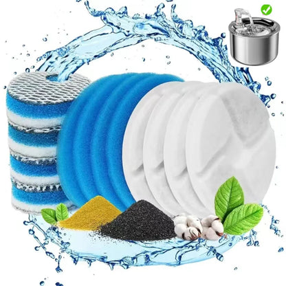12PCS Katze Wasserbrunnen Filter Aktivkohle Ersatz Filter für 2L Edelstahl Wasserspender Haustier Zubehör
