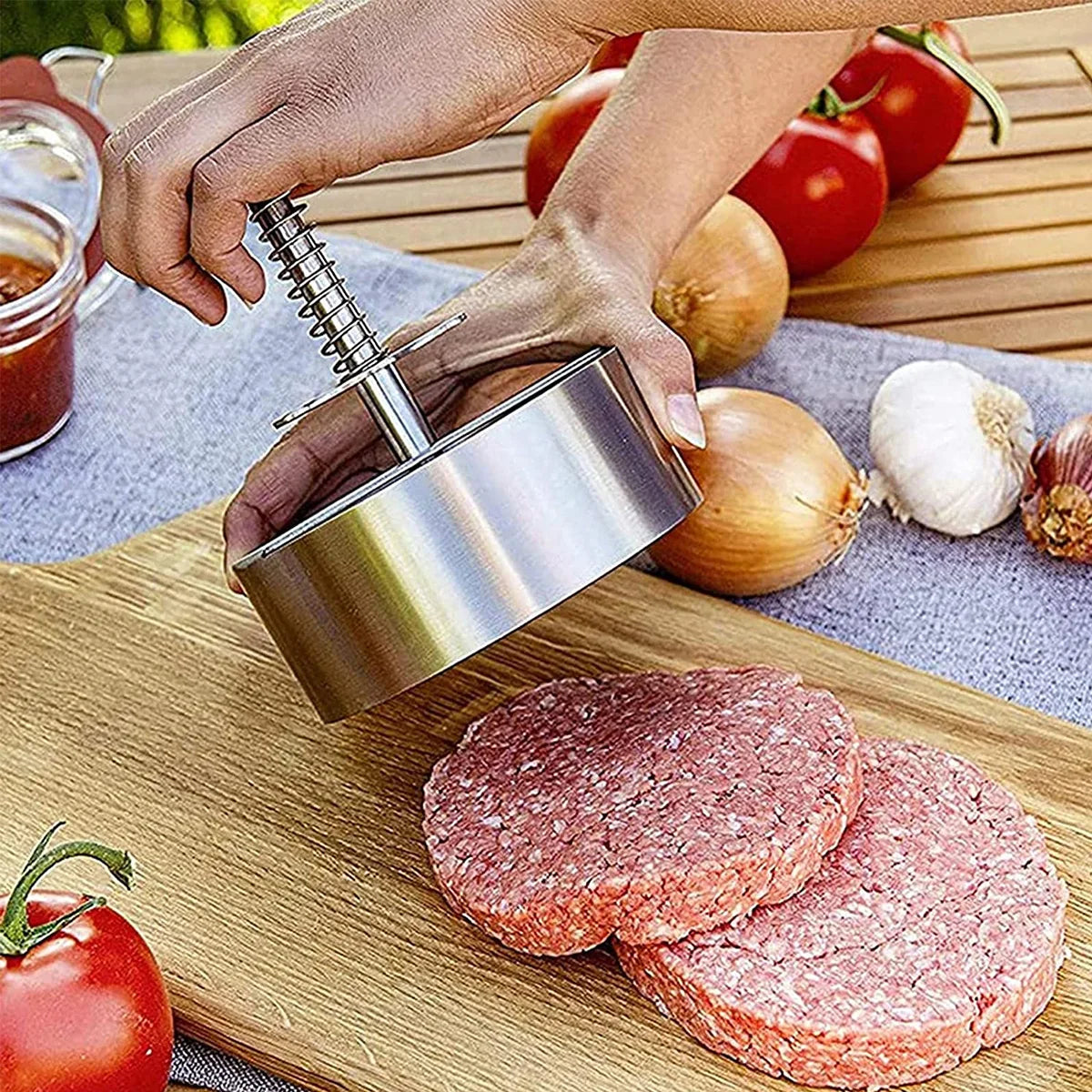 Hamburgerpresse – Patty Maker aus 304 Edelstahl, Antihaft-Burgerpresse für Fleischpatties und dünne Burger