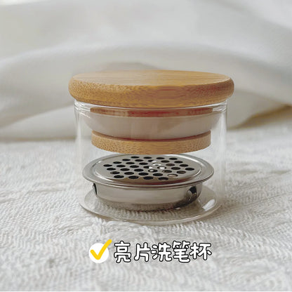 Nagelbürsten Waschen Glasbecher Wasserreiniger Einfache Reinigung Tragbare Bürste Mesh Layers Waschmaschine für Nailart Pailletten