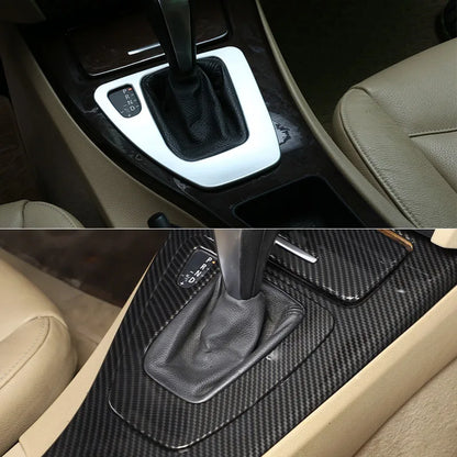 lhd-for-bmw-3-series-e90-e92-e93-2005-12-abs-carbon-fiber-silver-center-console-gear-shift-frame-panel-sticker-car-accessories