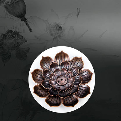 Legierung Räucherstäbchenhalter – Räuchergefäß Teller, Buddhismus-Spirale Lotus-Weihrauchbrenner