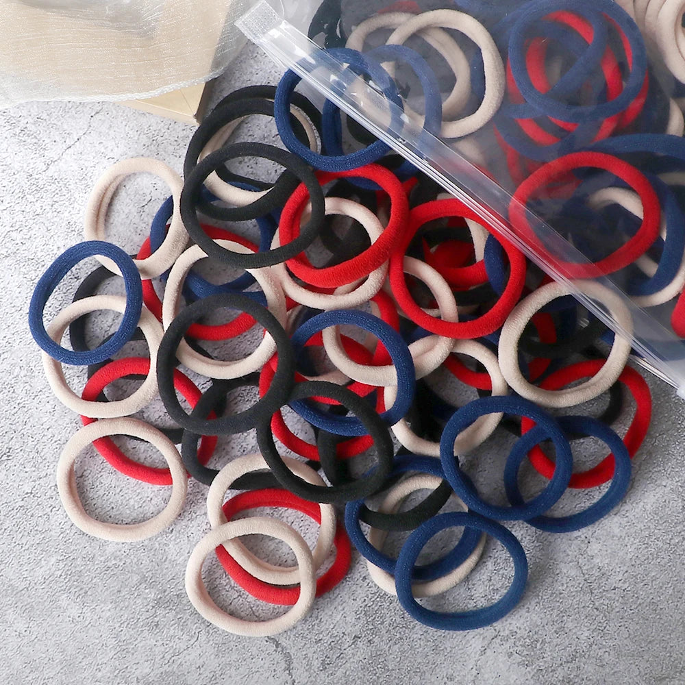 50er-Set-Damen-Mädchen-Basic-Haarbänder-4cm-einfache-einfarbige-elastische-Stirnband-Haarseile-Krawatten-Haar-Accessoires-Pferdeschwanzhalter