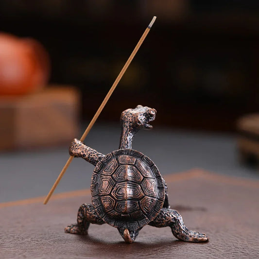 1pcs Mini Turtle Form Weihrauch Eroberer Sandelholz Stickhalter Vintage Bronze Tier Weihrauchhalter Brenner Stand Geschenk Home Decor
