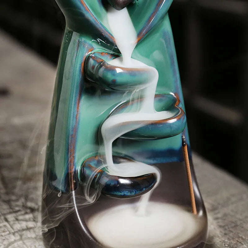 1pc Creative Ceramic Craft Home Decorate Liebhaber Typ Backflow Weihrauch Brenner Weihrauch -Wege -Stickhalter (ohne Weihrauch)