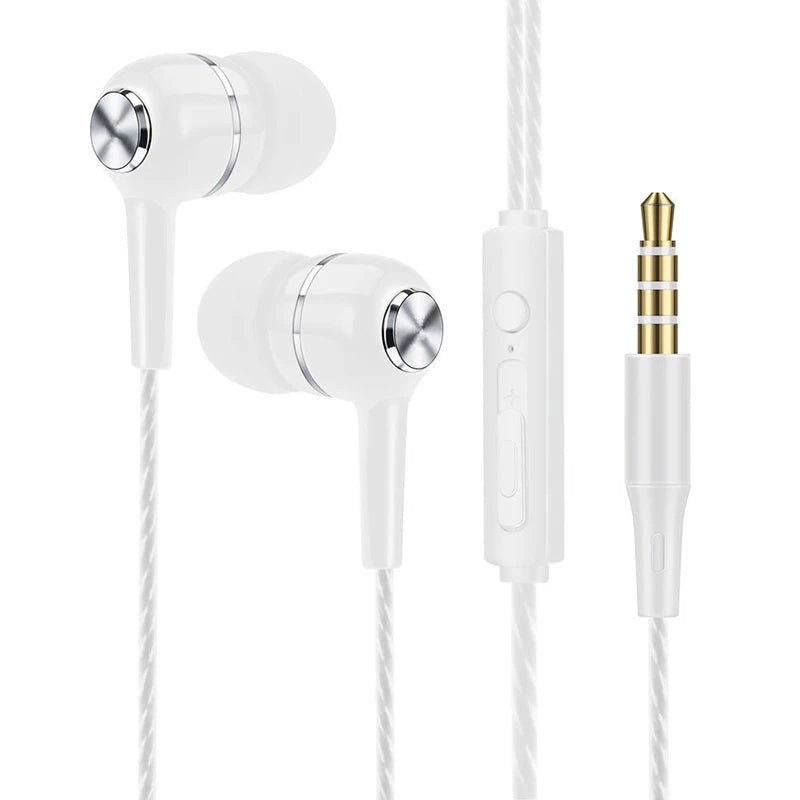 Kabelgebundene Kopfhörer 3,5-mm-Sport-Ohrhörer mit Bass-Telefon-Kopfhörern Stereo-Headset mit Mikrofon-Lautstärkeregler Musik-Kopfhörer