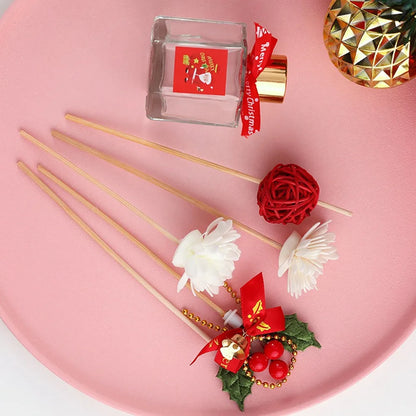4pcs Weihnachten Künstliche Pflanzen Schilf Diffusor Sticks Duft Aroma Diffusor Nachfüllung Diy Blumen Wohnkultur Kunsthandwerk