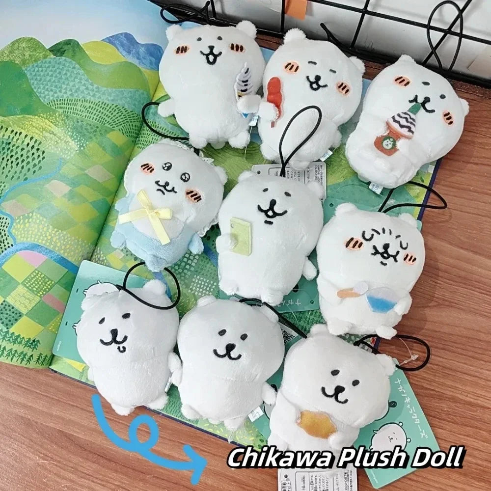 Niedlicher Chiikawa – Selbstironischer Bär Nagano, Anime-Kawaii-Plüschpuppe, Mädchen-Taschenanhänger, Cartoon-Schlüsselanhänger, dekoratives Geschenk