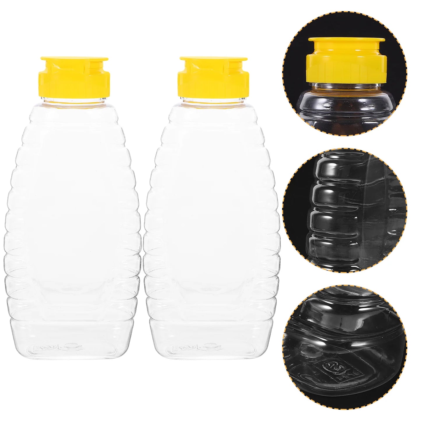Honig-Quetschspender aus Kunststoff, Saucenbehälter, Essigbehälter, Glas, Gewürzöl, klares Dressing, Salatglas