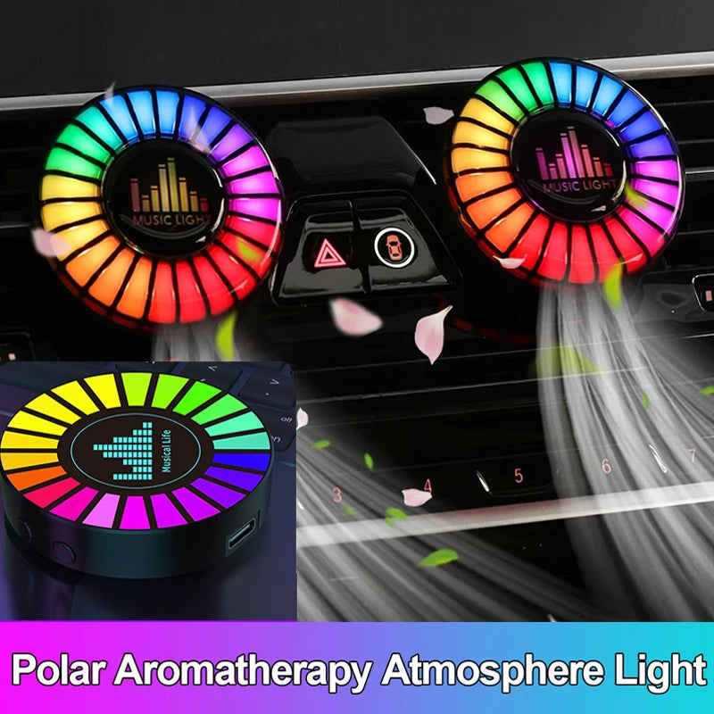 Smart RGB Pickup Lights LED 3D Ambient Lamp Sound Control Musik Rhythmus Lichter Lufterfrischer für Autospielfernseher kreative Dekora