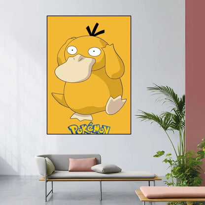 MINISO Pokemon Psyduck Poster Zuhause Zimmer Dekor Wohnzimmer Schlafzimmer Ästhetische Kunst Wandmalerei Aufkleber