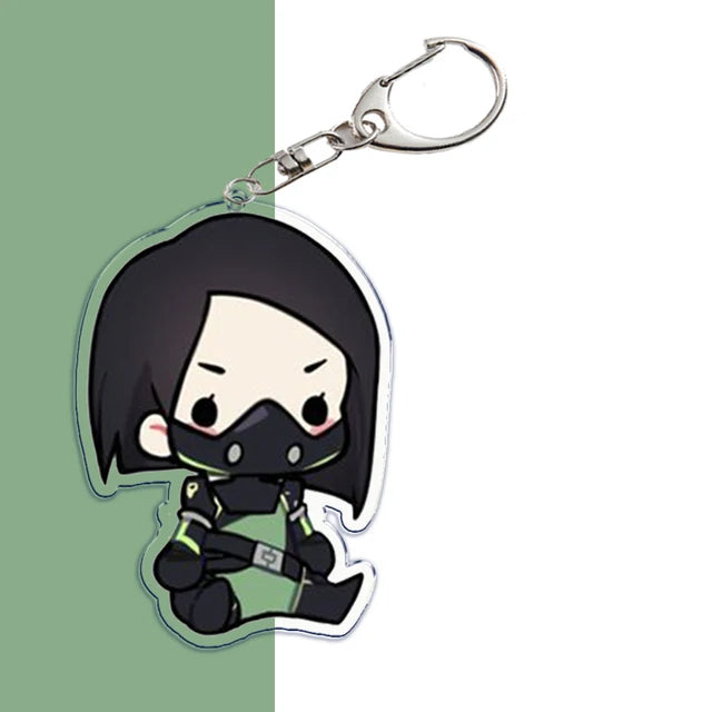 Anime Valorant Schlüsselanhänger – Schlüsselring, Süßes Cartoon PC Spiel, Beliebte Llaveros für Tasche, Anhänger, Accessoire Geschenk