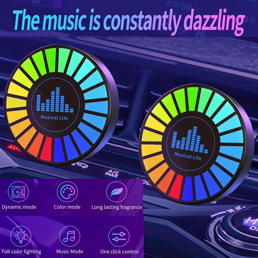 Smart RGB Pickup Lights LED 3D Ambient Lamp Sound Control Musik Rhythmus Lichter Lufterfrischer für Autospielfernseher kreative Dekora
