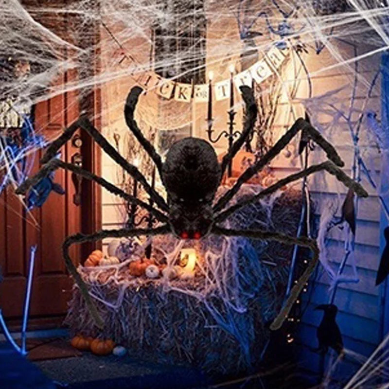 Große Plüschspinne für Halloween: Halloween-Dekoration, Party-Accessoire, Outdoor-Dekoration, große Spinne für Kammer-Trick oder Scherz.