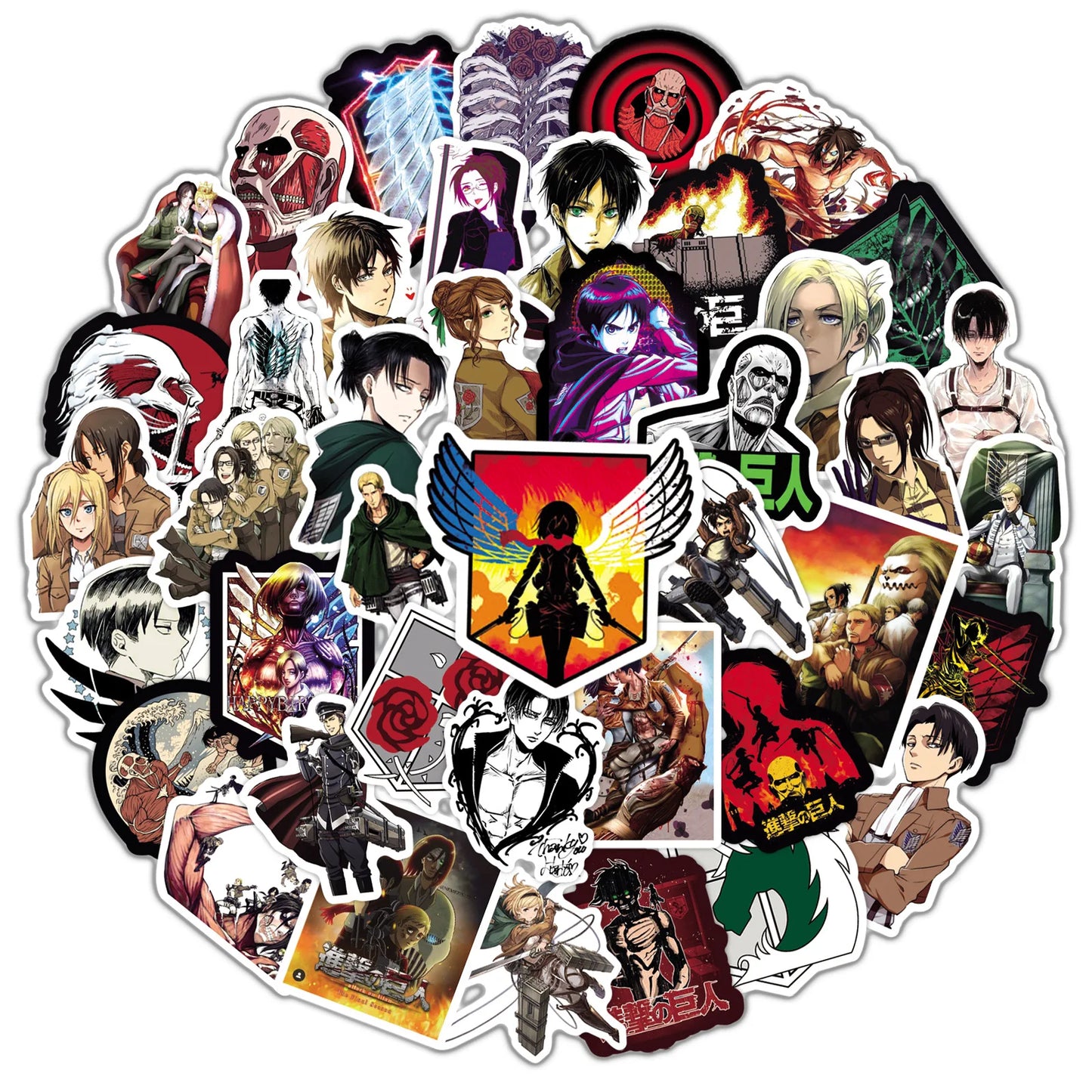 50pcs Attack on Titan Serie Graffiti Aufkleber Geeignet für Helme Desktop Wanddekoration DIY Aufkleber Pack Großhandel