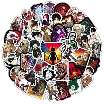 50pcs Attack on Titan Serie Graffiti Aufkleber Geeignet für Helme Desktop Wanddekoration DIY Aufkleber Pack Großhandel