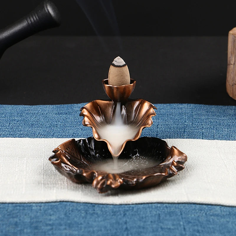 Leaf Tower Räucherstäbchen Keramikbrenner Dufthalter Rückfluss-Räuchergefäß Kreativer Aromatherapie-Rauch-Refflux-Stab