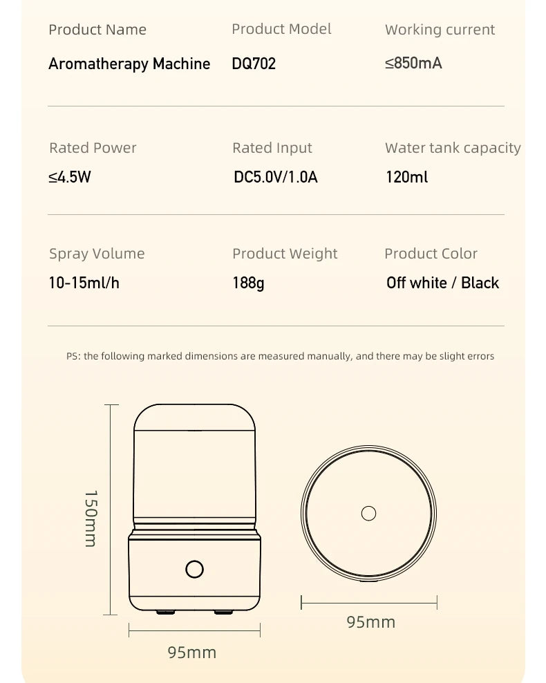 Tragbarer Mini Aroma Diffusor USB Luftbefeuchter Ätherisches Öl Nachtlicht Kälte Nebel Maker Sprüher für Zuhause Geschenk