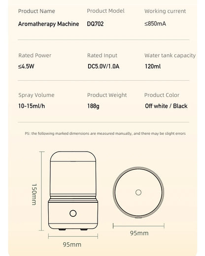 Tragbarer Mini Aroma Diffusor USB Luftbefeuchter Ätherisches Öl Nachtlicht Kälte Nebel Maker Sprüher für Zuhause Geschenk