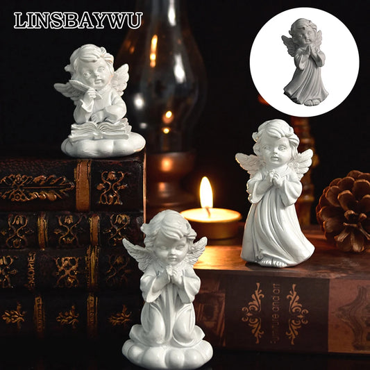 Cute Angel Ornaments Desktop Small Decorative Sculpture Resin Figure Ornaments Retro Flower Fairy Home Garden Pot DecorationNiedliche Engel-Ornamente, Kleine dekorative Schreibtisch-Skulptur, Harzfigur-Ornamente, Retro-Blumen