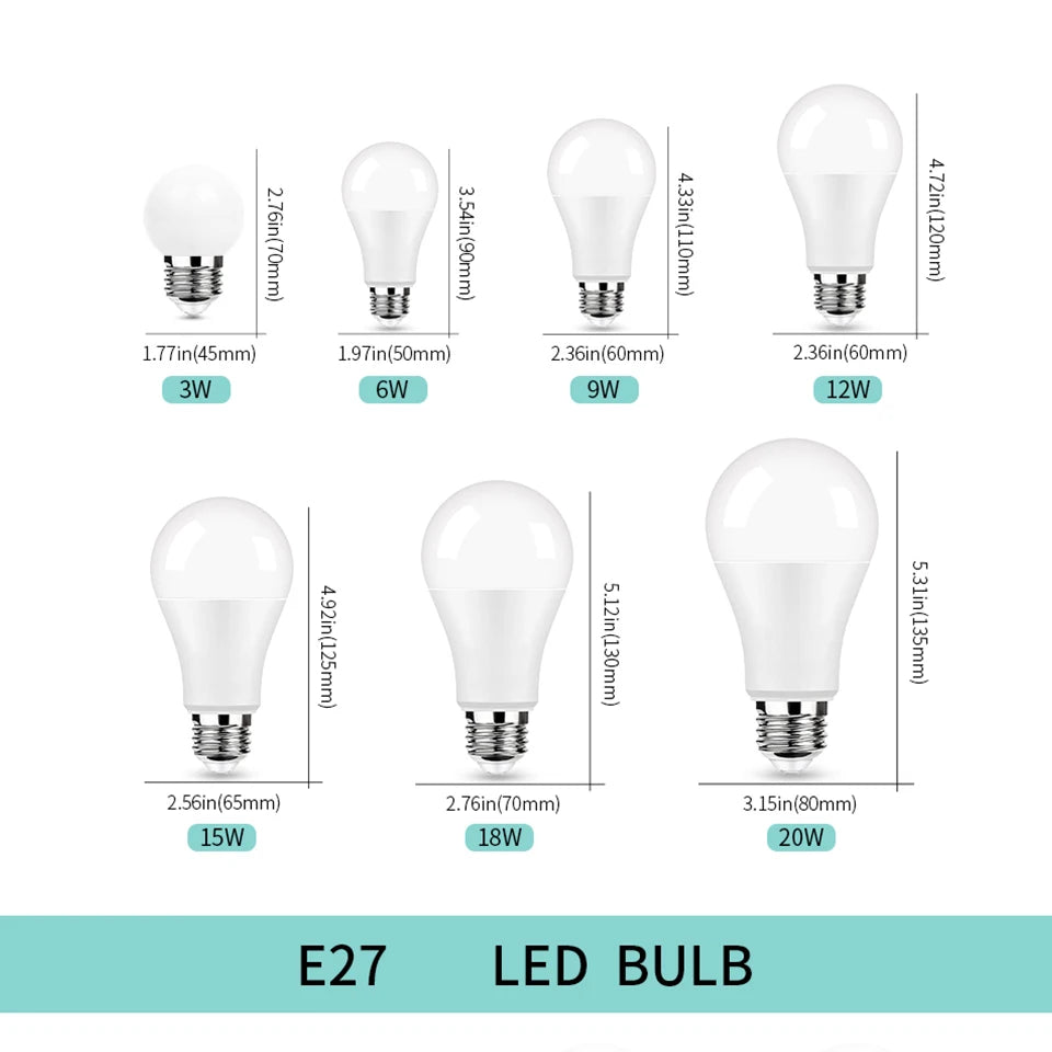 LED-Lampe E27 E14 B22 AC220V 3W 6W 9W 12W 15W 18W 20W LED-Lampe für Wohnzimmer Zuhause LED-Lampen für Haus